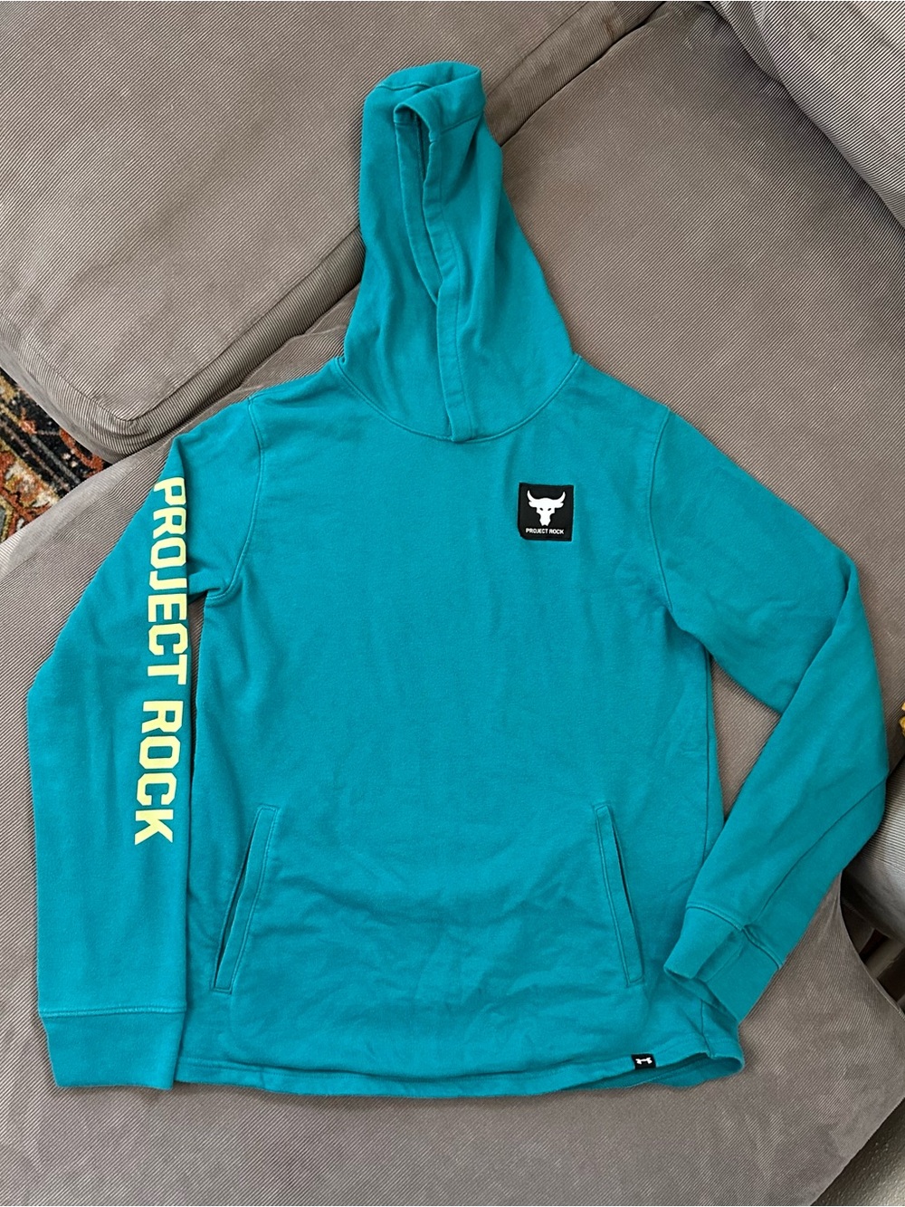 Under Armour Hoodie Youth Extra Large Teal Project Rock Pullover